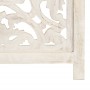Biombo 3 paneles tallado a mano madera mango blanco 120x165 cm de , Divisores de ambientes - Ref: Foro24-285336, Precio: 196,...