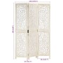 Biombo 3 paneles tallado a mano madera mango blanco 120x165 cm de , Divisores de ambientes - Ref: Foro24-285336, Precio: 196,...