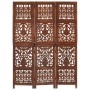 Biombo 3 paneles tallado a mano madera mango marrón 120x165 cm de , Divisores de ambientes - Ref: Foro24-285334, Precio: 222,...