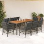 Set comedor jardín 9 pzas y cojines ratán sintético gris en Conjuntos de jardín | Comprar online en Foru.es
