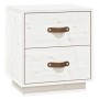 Mesita de noche madera maciza de pino blanco 40x34x45 cm de vidaXL, Mesitas de noche - Ref: Foro24-818327, Precio: 48,93 €, D...