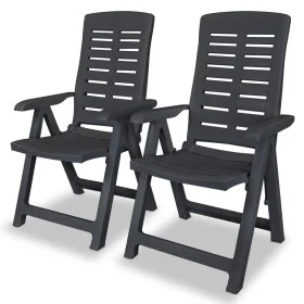 Anthrazitgraue Gartenstühle aus Kunststoff 2 Einheiten von vidaXL, Gartenstühle - Ref: Foro24-43897, Preis: 146,64 €, Rabatt: %