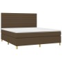 Cama box spring colchón luces LED tela marrón oscuro 160x200cm de , Camas y somieres - Ref: Foro24-3135528, Precio: 515,19 €,...