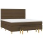 Cama box spring con colchón tela marrón oscuro 160x200 cm de , Camas y somieres - Ref: Foro24-3137248, Precio: 546,67 €, Desc...