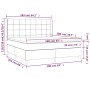 Cama box spring colchón luces LED tela marrón oscuro 160x200cm de , Camas y somieres - Ref: Foro24-3138888, Precio: 531,01 €,...