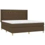 Box spring bed mattress LED lights dark brown fabric 160x200cm by , Beds and slatted bases - Ref: Foro24-3139128, Price: 593,...