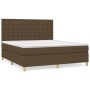 Cama box spring con colchón tela marrón oscuro 160x200 cm de , Camas y somieres - Ref: Foro24-3142668, Precio: 523,34 €, Desc...