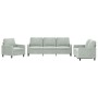 Juego de sofás con cojines 3 piezas terciopelo gris claro de , Sofás - Ref: Foro24-3201476, Precio: 598,67 €, Descuento: %