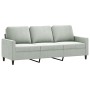 Juego de sofás con cojines 3 piezas terciopelo gris claro de , Sofás - Ref: Foro24-3201476, Precio: 598,67 €, Descuento: %