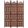 Biombo 3 paneles tallado a mano madera mango marrón 120x165 cm de , Divisores de ambientes - Ref: Foro24-285324, Precio: 210,...