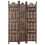 Biombo 3 paneles tallado a mano madera mango marrón 120x165 cm de , Divisores de ambientes - Ref: Foro24-285324, Precio: 210,...