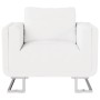 Sillón con patas cromadas cuero sintético blanco en Sillones | Comprar online en Foru.es
