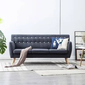 Sofá de 3 plazas tapizado de tela gris oscuro 172x70x82 cm de vidaXL, Sofás - Ref: Foro24-247125, Precio: 454,92 €, Descuento: %