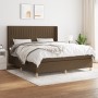 Cama box spring con colchón tela marrón oscuro 160x200 cm de , Camas y somieres - Ref: Foro24-3132164, Precio: 521,07 €, Desc...