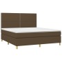 Cama box spring colchón luces LED tela marrón oscuro 160x200cm de , Camas y somieres - Ref: Foro24-3135368, Precio: 501,93 €,...