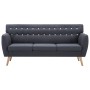 Sofá de 3 plazas tapizado de tela gris oscuro 172x70x82 cm de vidaXL, Sofás - Ref: Foro24-247125, Precio: 424,61 €, Descuento: %