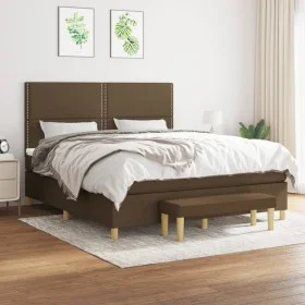 Boxspringbett mit dunkelbrauner Stoffmatratze 160x200 cm von , Betten und Lattenroste - Ref: Foro24-3137088, Preis: 559,14 €,...