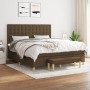 Cama box spring con colchón tela marrón oscuro 160x200 cm de , Camas y somieres - Ref: Foro24-3137488, Precio: 554,47 €, Desc...