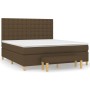 Cama box spring con colchón tela marrón oscuro 160x200 cm de , Camas y somieres - Ref: Foro24-3137488, Precio: 554,47 €, Desc...