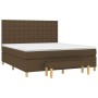 Cama box spring con colchón tela marrón oscuro 160x200 cm de , Camas y somieres - Ref: Foro24-3137488, Precio: 554,47 €, Desc...