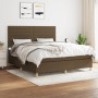 Cama box spring con colchón tela marrón oscuro 160x200 cm de , Camas y somieres - Ref: Foro24-3142428, Precio: 515,93 €, Desc...