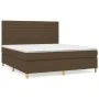 Box spring bed with dark brown fabric mattress 160x200 cm by , Beds and slatted bases - Ref: Foro24-3142428, Price: 530,14 €,...