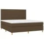 Box spring bed with dark brown fabric mattress 160x200 cm by , Beds and slatted bases - Ref: Foro24-3142428, Price: 530,14 €,...