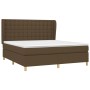 Cama box spring con colchón tela marrón oscuro 160x200 cm de , Camas y somieres - Ref: Foro24-3128856, Precio: 536,37 €, Desc...