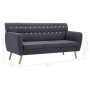 Sofá de 3 plazas tapizado de tela gris oscuro 172x70x82 cm de vidaXL, Sofás - Ref: Foro24-247125, Precio: 424,61 €, Descuento: %
