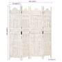 Biombo 4 paneles tallado a mano madera mango blanco 160x165 cm de , Divisores de ambientes - Ref: Foro24-285319, Precio: 234,...