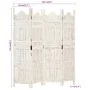 Biombo 4 paneles tallado a mano madera mango blanco 160x165 cm de , Divisores de ambientes - Ref: Foro24-285319, Precio: 207,...