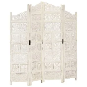 Paravent 4 Paneele handgeschnitztes weißes Mangoholz 160x165 cm von , Raumteiler - Ref: Foro24-285327, Preis: 198,34 €, Rabat...