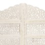 Biombo 4 paneles tallado a mano madera mango blanco 160x165 cm de , Divisores de ambientes - Ref: Foro24-285327, Precio: 239,...