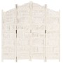 Biombo 4 paneles tallado a mano madera mango blanco 160x165 cm de , Divisores de ambientes - Ref: Foro24-285327, Precio: 239,...