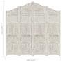 Biombo 4 paneles tallado a mano madera mango blanco 160x165 cm de , Divisores de ambientes - Ref: Foro24-285327, Precio: 239,...