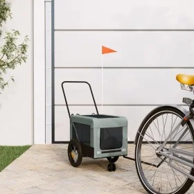 Pet Bicycle Trailer Iron Oxford Cloth Gray Black by , pet strollers - Ref: Foro24-93930, Price: 87,52 €, Discount: %
