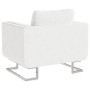 Sillón con patas cromadas cuero sintético blanco en Sillones | Comprar online en Foru.es