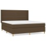 Cama box spring con colchón tela marrón oscuro 160x200 cm de , Camas y somieres - Ref: Foro24-3132084, Precio: 522,84 €, Desc...