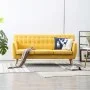 Sofá de 3 plazas tapizado de tela amarillo 172x70x82 cm de vidaXL, Sofás - Ref: Foro24-247127, Precio: 318,90 €, Descuento: %