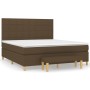Cama box spring con colchón tela marrón oscuro 160x200 cm de , Camas y somieres - Ref: Foro24-3137168, Precio: 546,81 €, Desc...