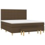 Cama box spring con colchón tela marrón oscuro 160x200 cm de , Camas y somieres - Ref: Foro24-3137168, Precio: 546,81 €, Desc...