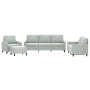Juego de sofás con cojines 4 piezas terciopelo gris claro de , Sofás - Ref: Foro24-3201486, Precio: 633,50 €, Descuento: %
