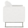 Sillón con patas cromadas cuero sintético blanco en Sillones | Comprar online en Foru.es