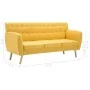 Sofá de 3 plazas tapizado de tela amarillo 172x70x82 cm de vidaXL, Sofás - Ref: Foro24-247127, Precio: 318,90 €, Descuento: %