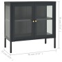 Aparador de acero y vidrio gris antracita 70x35x70 cm de , Aparadores - Ref: Foro24-336066, Precio: 147,64 €, Descuento: %