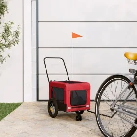 Pet Bicycle Trailer Iron Oxford Cloth Red Black by , pet strollers - Ref: Foro24-93929, Price: 77,92 €, Discount: %