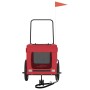 Remolque de bicicleta mascotas hierro tela Oxford rojo negro de , Cochecitos para mascotas - Ref: Foro24-93929, Precio: 78,98...