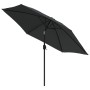 Sombrilla de jardín con luces LED palo de acero 300cm antracita de vidaXL, Sombrillas - Ref: Foro24-44511, Precio: 119,06 €, ...