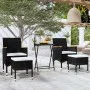 Mesa sillas jardín 5 pzas ratán sintético vidrio templado negro de , Conjuntos de jardín - Ref: Foro24-3058394, Precio: 246,8...