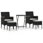 Mesa sillas jardín 5 pzas ratán sintético vidrio templado negro de , Conjuntos de jardín - Ref: Foro24-3058394, Precio: 246,8...